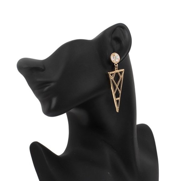 BOHO BABE GEOMETRIC OPAL DROP EARRINGS - Picture 2 of 4